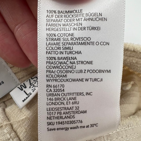 Urban Outfitters BDG Women W25 Modern Boyfriend Corduroy Pant Cream Relaxed Fit - Picture 8 of 8